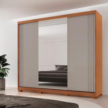 Imagem de Guarda-roupa Casal 100% Mdf 3 Portas de Correr 4 Gavetas 6 Prateleiras