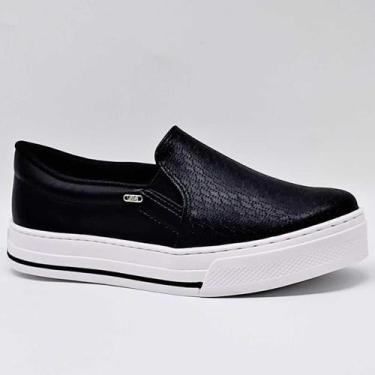 Imagem de Tênis Feminino Via Marte Slip On Casual Confy Estilo 027-027, Preto, 3