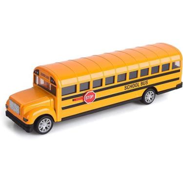 Imagem de Brinquedo de ônibus escolar para crianças, 8,5 polegadas Die Cast Pull