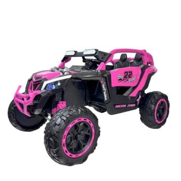 Imagem de Carrinho Elétrico Infantil Gaiola Rosa 12V - Good Mood