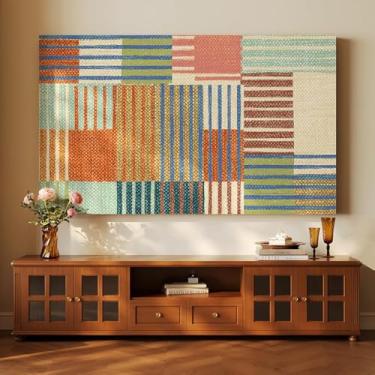 Imagem de Capa contra poeira para TV interna de 32 a 80 polegadas Pano à prova de poeira para telas LCD/LED curvo e plano protetor de tela de monitor pendurado capa de tecido decorativo com bordas elásticas