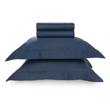 Imagem de Jogo De Cama Queen 270 Fios 100% Algodão - Karsten Azul