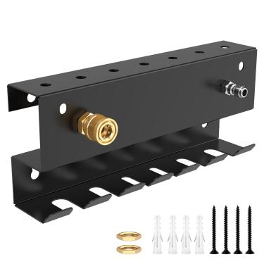 Imagem de LYIYEYAN Suporte de pistola de lavadora de pressão, suporte de canhão de espuma de montagem na parede, conector rápido de 1/4 polegada, rack de armazenamento de acessórios de lavagem de carro para