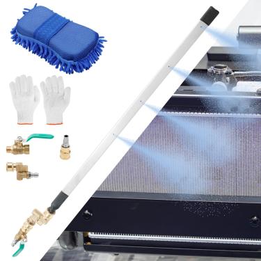 Imagem de Varinha de limpeza do radiador, ferramenta de limpeza e descarga do radiador de 61 cm 4500 PSI, limpador rápido de tanque de água com dois acopladores rápidos de 1/10.2 cm, ferramenta de lavadora de