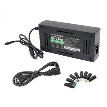 Imagem de DIGISHUO Adaptador de fonte de alimentação CC 48V 5A 240W, transformador, interruptor CA 110V/220V para CC 48V 5A, conversor de comutação, driver de LED para fita de LED, sistema de segurança de