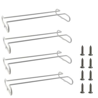 Imagem de pson 4 peças de 25,4 cm embaixo do armário, suporte de talheres de metal para cozinha e bar (branco)