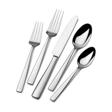 Imagem de Mikasa, Everett Flatware Service para 12, conjunto de 101 peças, aço inoxidável 18/10, conjunto de talheres com utensílios de servir