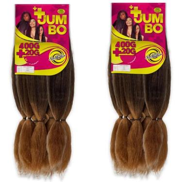 Imagem de Kit 2 Jumbos Ser Mulher Para Tranças Box Braids Cabelo Para Penteados 