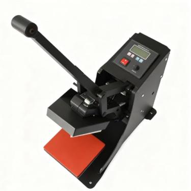 Imagem de 110V,HYZHANHONG Máquina de Prensa Térmica Pequena Profissional, Prensa de Transferência de Calor Manual para Personalização Precisa em Itens Pequenos como Chapéus, Canecas e Cantos de T-shirts