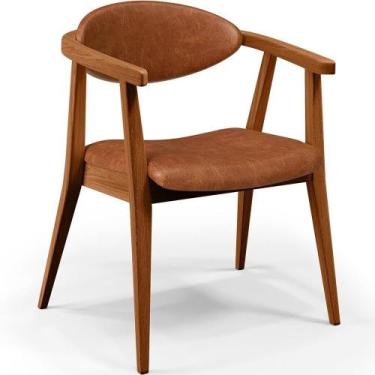 Imagem de Poltrona Cecília material sintético Camel - LYAM DECOR