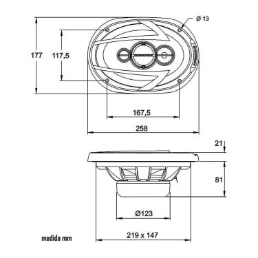 Imagem de Kit Alto Falante Hurricane Quadriaxial Aurum 6X9 Polegadas