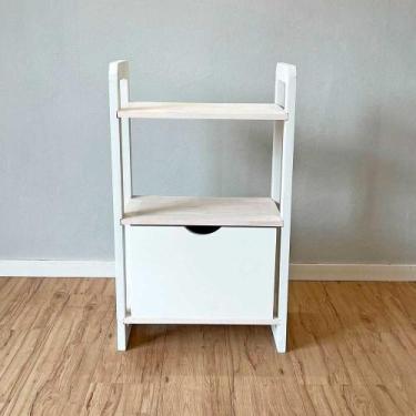 Imagem de Aparador de Madeira Pinus Linea de 3 Prateleiras Slim com 1 Gaveta Bra