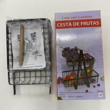 Imagem de Fruteira De Mesa Com 2 Andares Dupla Cesto De Frutas Aramado Metal Organizador Frutas Legumes(1PC-T)