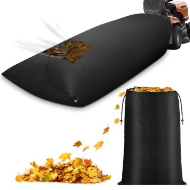 Imagem de Tryly Bolsa para trator de gramado resistente de 238 x 142 cm, tecido Oxford 420D à prova de intempéries ultradurável (trama reforçada) com zíper de metal, apanhador de grama para cortadores de grama