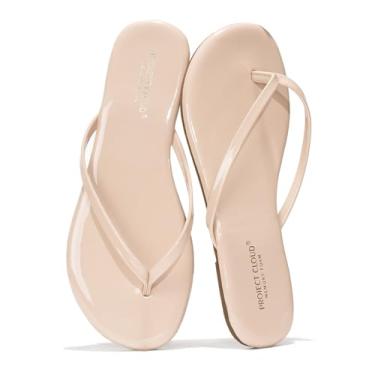 Imagem de Project Cloud Chinelos Para Calçados Femininos - Sandálias Rasas De Espuma De Memória Para Mulheres 2025 - Sandálias Leves De Couro Vegano, Essenciais Para O Verão Na Praia (Bases, Nudepa, 9)