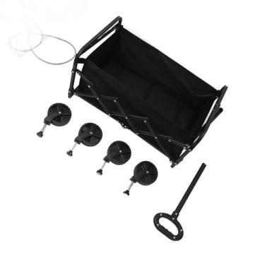 Imagem de MAVIS LAVEN Carrinho de Vagão Dobrável, Vagão Utilitário Resistente para Exterior Com Capacidade de 150 Kg, Armazenamento de 120L e Rodas Removíveis para Acampamento, Compras, Praia e