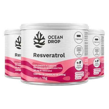 Imagem de Kit 3 Resveratrol Ocean Drop Vegano 30 Cápsulas