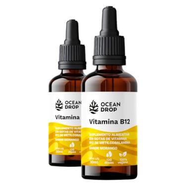 Imagem de Kit 2 Vitamina B12 em Gotas Ocean Drop 30ml Sabor Morango