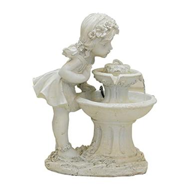 Imagem de YLGTYUIK Fonte de mesa interna em cascata, fonte de mesa, fonte de água de resina exclusiva para decoração de escritório em casa, escultura, presentes para amigos, para boa sorte, fonte de meditação