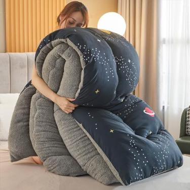 Imagem de 5JJJLOOOPP Tecido de caxemira colcha de veludo de cordeiro, pano de pendurar quente de lã, pano de pendurar fofo, grosso quente outono e primavera núcleo de pano de pendurar de luxo