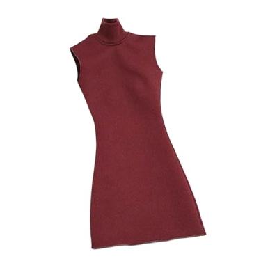 Imagem de simhoa Roupas de boneca feminina em escala 1:12, traje em miniatura, traje realista e estiloso, acessórios para bonecos de 6 polegadas, Vermelho