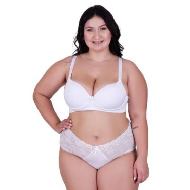Imagem de Conjunto de Lingerie Plus Size Reforçado Sutiã e Calcinha Cintura Alta