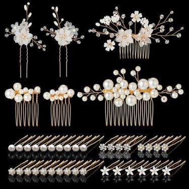 Imagem de Acessórios de cabelo de noiva WILLBOND, 40 peças de alfinetes de casam