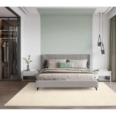 Imagem de Tapetes São Carlos – Tapete Tufting Ecletik Off-White | Liso em Polipropileno com Toque Suave e Proteção UV | Antialérgico, Lavável e Acolhedor p/Sala | 1,5cm x 1,5m x 20m