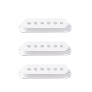Imagem de DIAO79NI Conjunto de capas de captador de bobina única para guitarra Stratocaster de plástico profissional de 48/48/48 mm (branco)