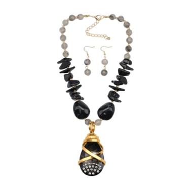 Imagem de Conjunto de brincos com pingente de cristal grande para mulheres, pedra falsa, pedra falsa, ouro, metal, boêmio, joia, 18.9+2.7 inch, Resina Acrílico Cristal, Sem Pedra Preciosa