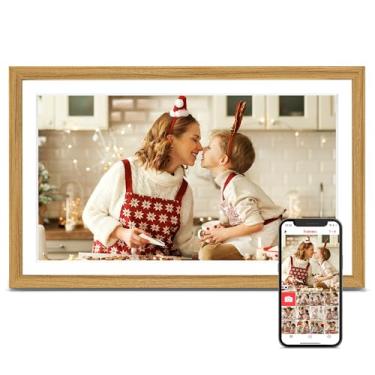 Imagem de Pastigio Porta-Retratos Digital, Frameo, Porta-Retratos Digital De 15,6 Polegadas, Tela Sensível Ao Toque Ips Fhd 1920 X 1080, 32 Gb, Para Mesa E Parede, Para Compartilhar Vídeos, Porta-Retratos Elé