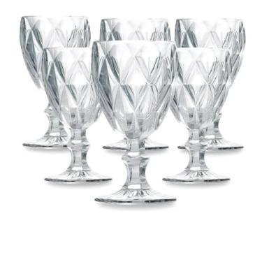 Imagem de Conjunto de 6 Taças Diamond em Cristal 315 ml Design Lapidado Transparente