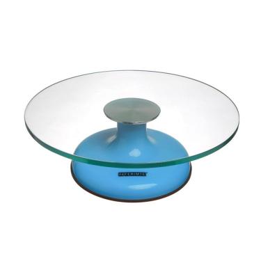 Imagem de Bailarina Giratória de Vidro C/ Base Antiderrapante e Duplo Rolamento 30cm Azul