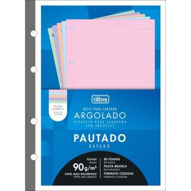 Imagem de Refil Tiliflex Colorido com Pauta Branca para Caderno Argolado Colegia