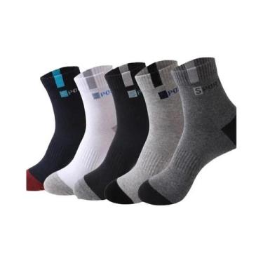 Imagem de Meias Esportivas Masculinas de Algodão e Bambu - 10 Pares Respiráveis 