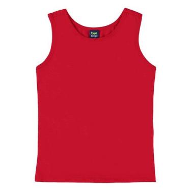 Imagem de Regata Básica Infantil em Meia Malha para Menina Bee Loop, Vermelho, 2