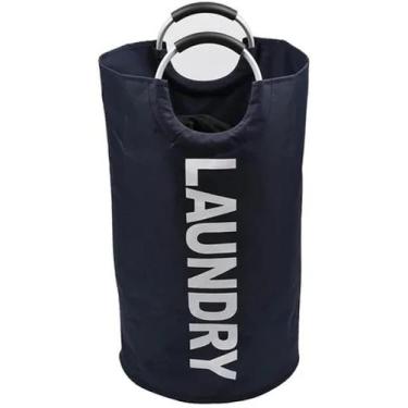 Imagem de Cesto Organizador De Roupa Suja E Brinquedos Dobrável Preto 63cm - Mim