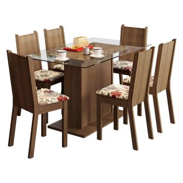 Imagem de Conjunto Sala de Jantar Gales com 6 Cadeiras Madesa