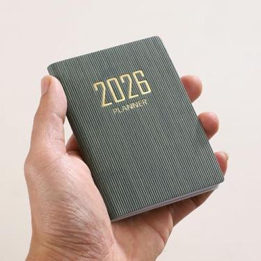 Imagem de Agenda 2026 Mini agenda diária, bloco de notas portátil de bolso, agenda agenda, livro para escritório, casa, verde