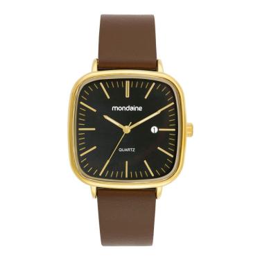 Imagem de Relogio Mondaine Masculino Ref: 36001gpmvdh1 Retangular Dourado