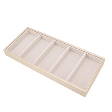 Imagem de Ymiko Organizador de óculos de Sol, 5 óculos Grade Vicios Exibir Coletor Coletor para Vários Vários Sol Estojo Armazenamento Caixa para Homens e Mulheres (Bege)