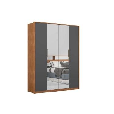 Imagem de Guarda Roupa 4 Portas E 3 Gavetas C- 2 Espelhos Attore Amendola-grafito - Demóbile