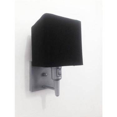 Imagem de Arandela Quadrada Vivare Md-2019 Base Cinza Com Interruptor E Cúpula Em Tecido - Bivolt Cinza-preto 127-220v