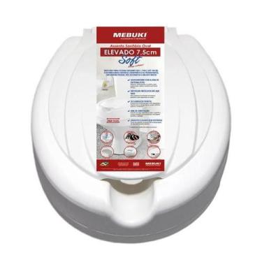Imagem de Assento Vaso Elevado 7,5 Cm Com Tampa P/ Idosos E Def - Mebuki