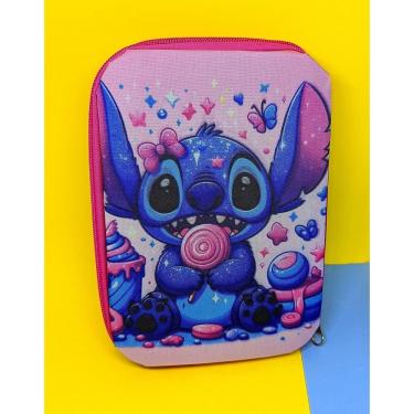 Imagem de Estojo Box Grande Espaçoso 100 Pens Lilo Stitch Porta 100 Lapis Lilo Stitch Organizador Infantil Escolar Creche