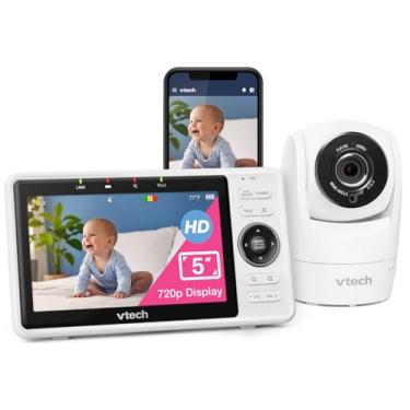 Imagem de VTech Upgraded Smart WiFi Baby Monitor VM901, 5-inch 720p Display, 1080p Camera, HD NightVision, Fully Remote Pan Tilt Zoom, 2-Way Talk, Free Smart Phone App, Works with iOS, Android