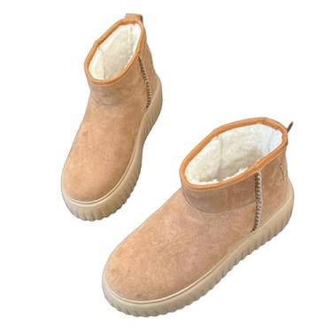 Imagem de Archicolor Botas femininas femininas de lã nórdica de inverno minimalista camurça macia confortável moda bico redondo botas de neve de lã, Caqui, 34