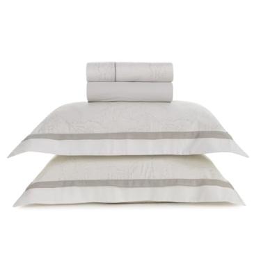 Imagem de Jogo de cama Queen 100% algodão Egípcio Karsten 300 Fios 4Pç (Melania)