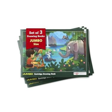 Imagem de Caderno jumbo de esboço/desenho – 34 páginas brancas sem pautas, capa macia para esboçar, colorir e pintar (37 x 27 cm) conjunto de 3
