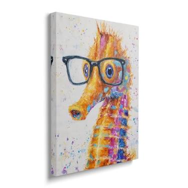 Imagem de Arte de parede em tela de cavalo marinho de graffiti imagens coloridas de cavalos-marinhos de Banksy imagens de arte pop arte de cavalo marinho abstrata moderna arte animal para banheiro sala de estar